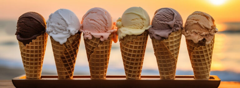 Collection of creamy ice cream